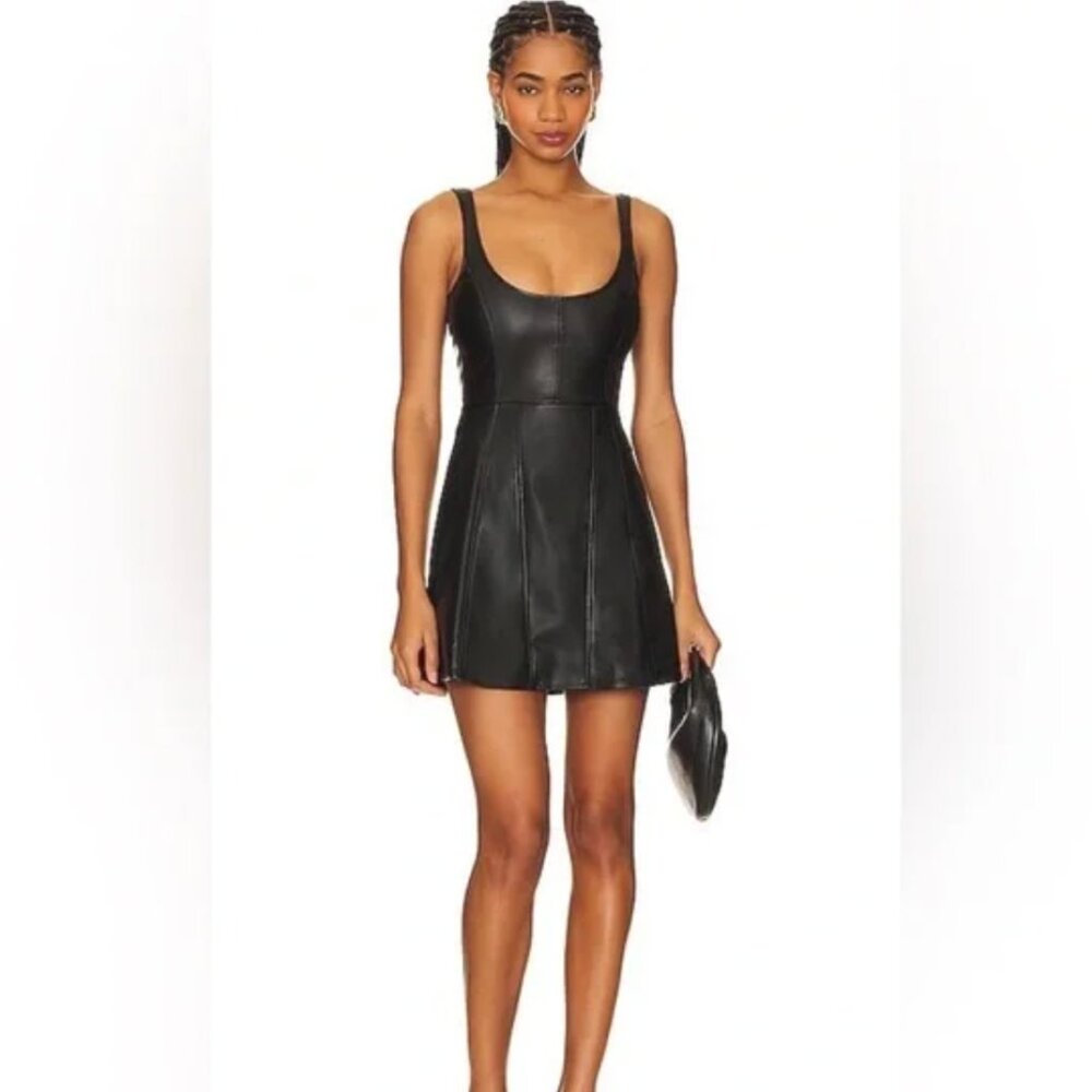 WeWoreWhat Vegan Leather Mini Dress